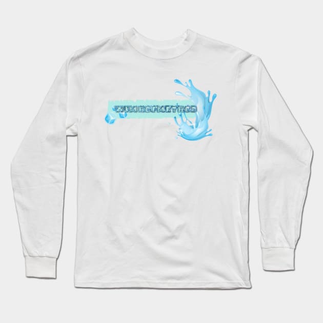 ice cubes on a water splashed blue border Long Sleeve T-Shirt by Kidrock96